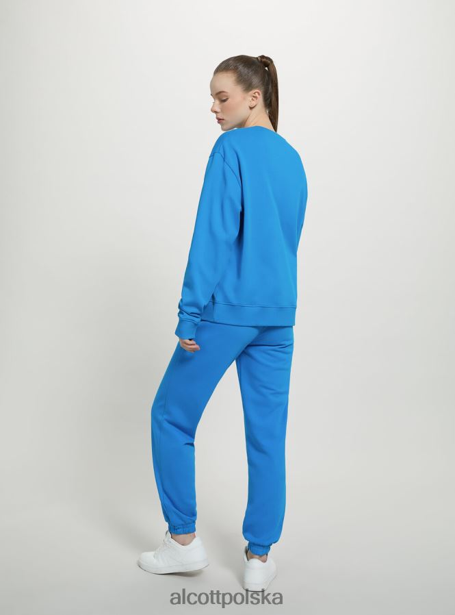 odzież Alcott zwykła bawełniana bluza z okrągłym dekoltem wh2 biały kobiety 2TXFF676