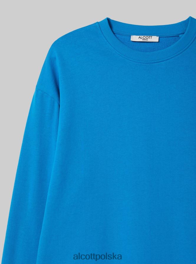 odzież Alcott zwykła bawełniana bluza z okrągłym dekoltem wh2 biały kobiety 2TXFF676