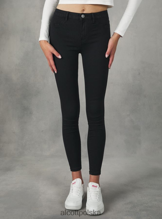 odzież Alcott Bardzo obcisłe jeansy z wysokim stanem i elastycznym denimem d000 czarny kobiety 2TXFF6266