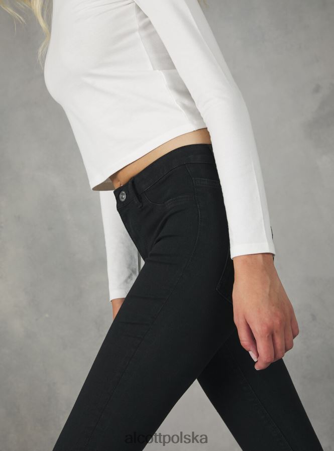 odzież Alcott Bardzo obcisłe jeansy z wysokim stanem i elastycznym denimem d000 czarny kobiety 2TXFF6266