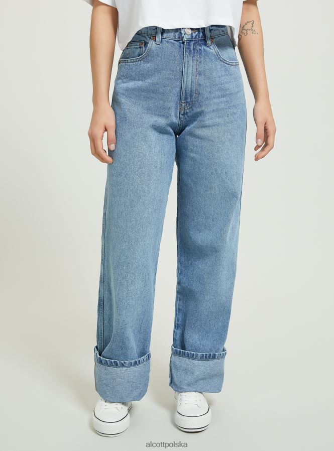 odzież Alcott Dżinsy o regularnym kroju z zakładką d005 jasnoniebieski kobiety 2TXFF650
