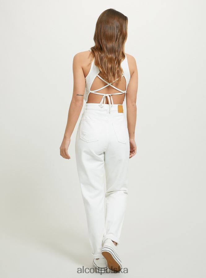 odzież Alcott Dżinsy typu mama z przetarciami d099 biały kobiety 2TXFF651