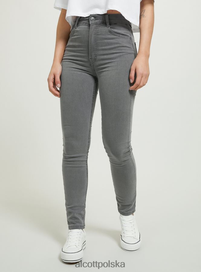 odzież Alcott Obcisłe jeansy z wysokim stanem d002 średni ciemnoniebieski kobiety 2TXFF6121