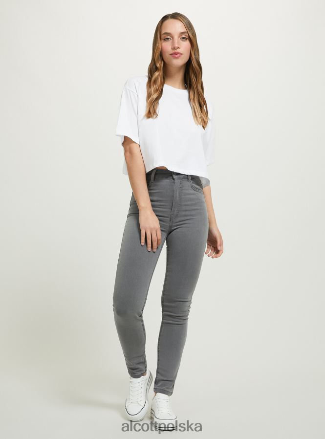 odzież Alcott Obcisłe jeansy z wysokim stanem d002 średni ciemnoniebieski kobiety 2TXFF6121