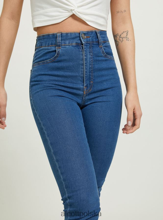 odzież Alcott Obcisłe jeansy z wysokim stanem d002 średni ciemnoniebieski kobiety 2TXFF6363