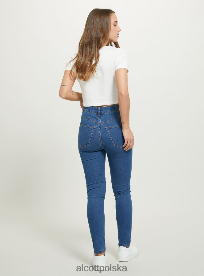 odzież Alcott Obcisłe jeansy z wysokim stanem d002 średni ciemnoniebieski kobiety 2TXFF6363