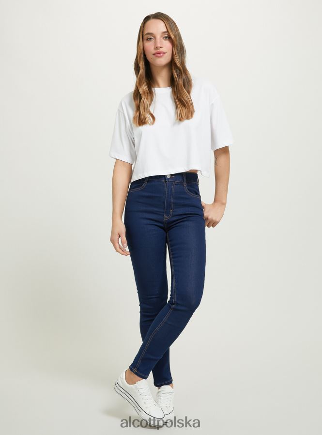 odzież Alcott Obcisłe jeansy z wysokim stanem d002 średni ciemnoniebieski kobiety 2TXFF6432