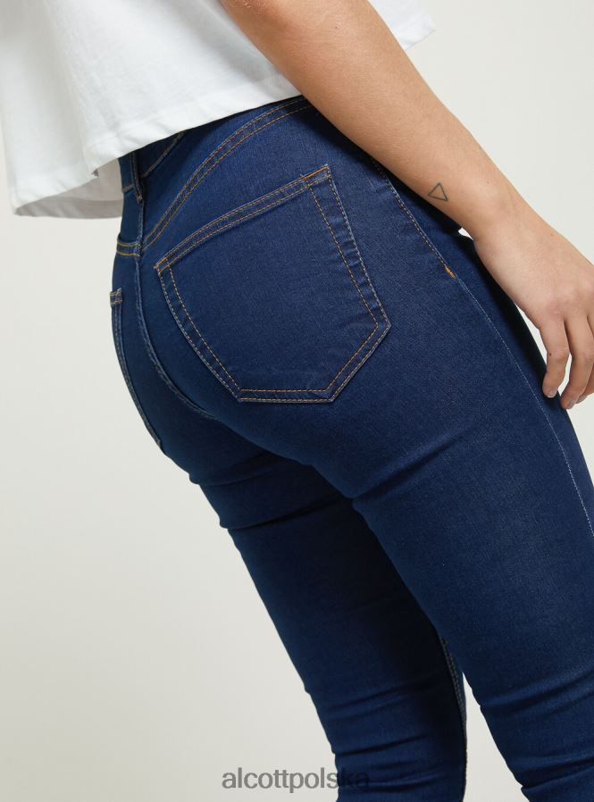 odzież Alcott Obcisłe jeansy z wysokim stanem d002 średni ciemnoniebieski kobiety 2TXFF6432