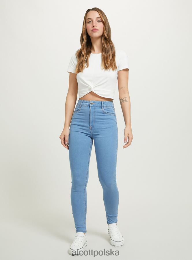 odzież Alcott Obcisłe jeansy z wysokim stanem d002 średni ciemnoniebieski kobiety 2TXFF6512