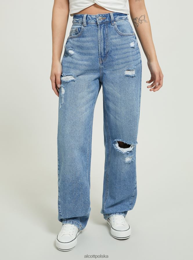 odzież Alcott dżinsy typu workowaty d003 średni niebieski kobiety 2TXFF6448