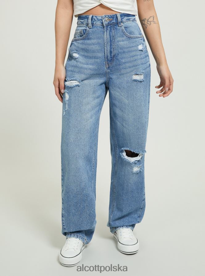 odzież Alcott dżinsy typu workowaty d003 średni niebieski kobiety 2TXFF6448