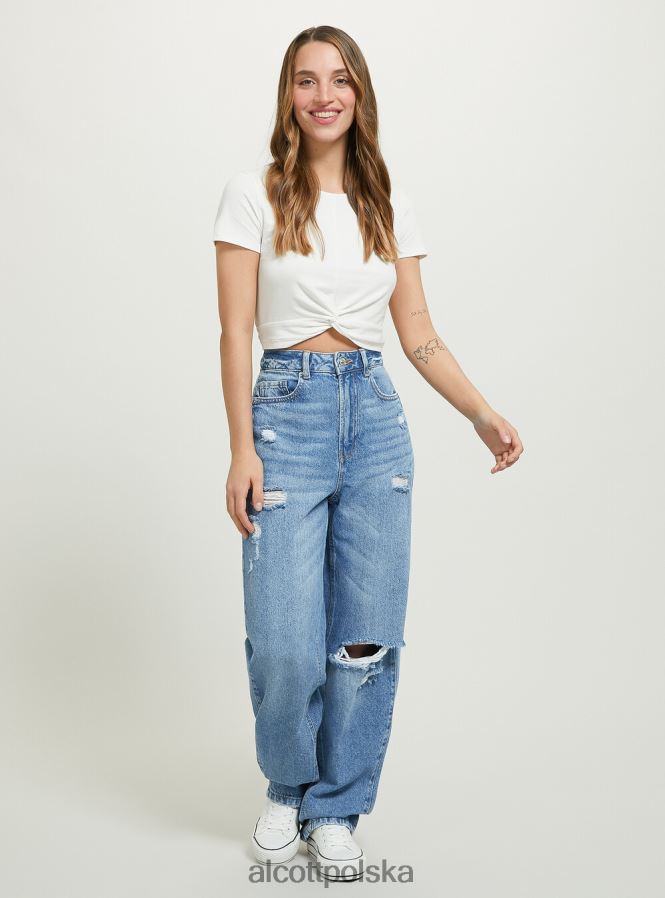 odzież Alcott dżinsy typu workowaty d003 średni niebieski kobiety 2TXFF6448