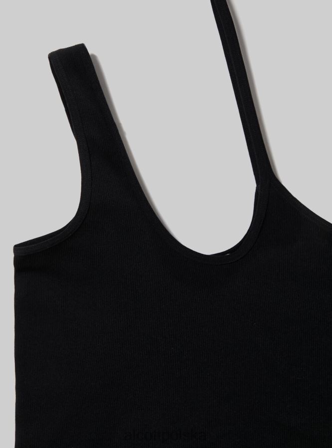 odzież Alcott asymetryczny, krótki top bk1 czarny kobiety 2TXFF6247