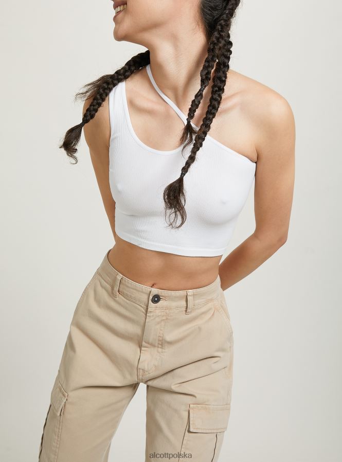 odzież Alcott asymetryczny, krótki top bk1 czarny kobiety 2TXFF6249