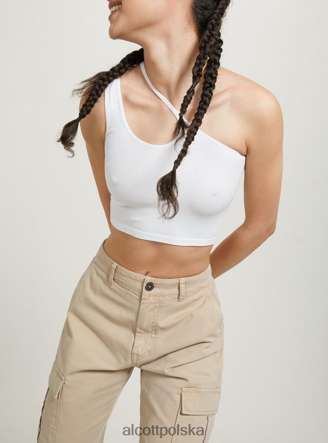 odzież Alcott asymetryczny, krótki top bk1 czarny kobiety 2TXFF6249