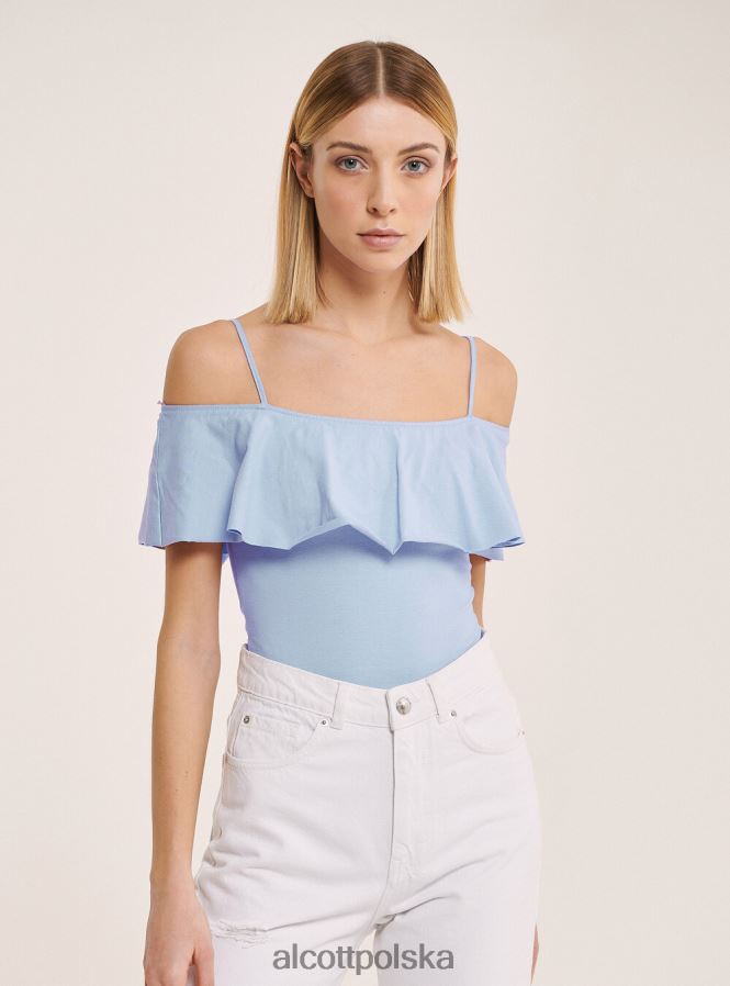 odzież Alcott bawełniane body z falbankami c2274 lazurowy kobiety 2TXFF6244