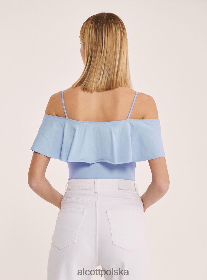 odzież Alcott bawełniane body z falbankami c2274 lazurowy kobiety 2TXFF6244