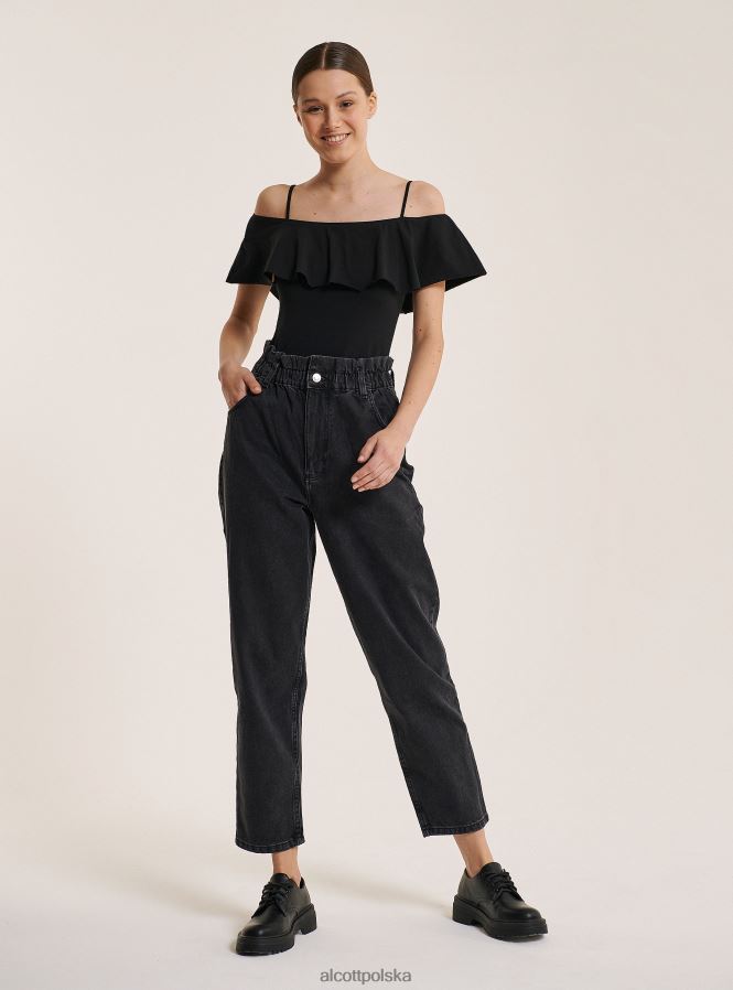 odzież Alcott bawełniane body z falbankami c2274 lazurowy kobiety 2TXFF6318