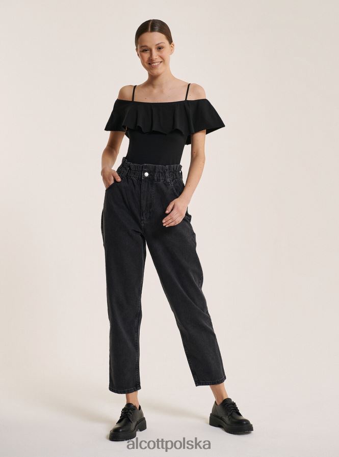 odzież Alcott bawełniane body z falbankami c2274 lazurowy kobiety 2TXFF6318