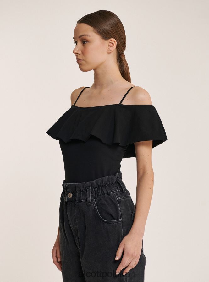 odzież Alcott bawełniane body z falbankami c2274 lazurowy kobiety 2TXFF6318