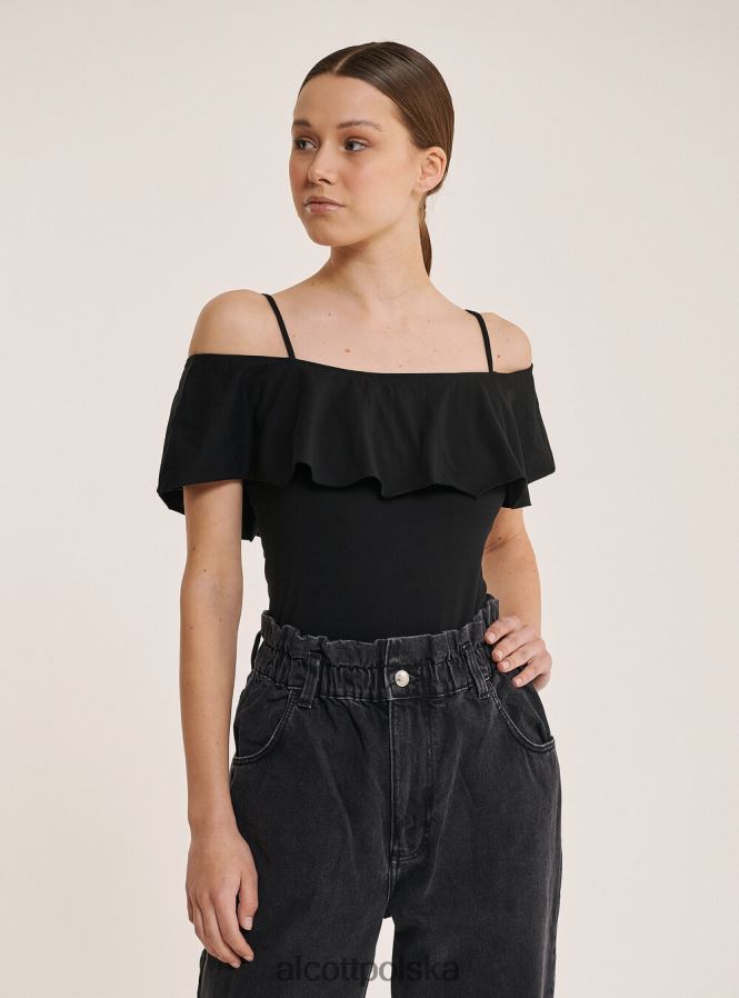 odzież Alcott bawełniane body z falbankami c2274 lazurowy kobiety 2TXFF6318