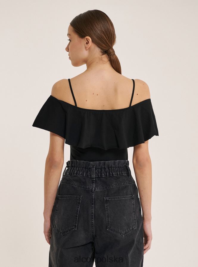 odzież Alcott bawełniane body z falbankami c2274 lazurowy kobiety 2TXFF6318