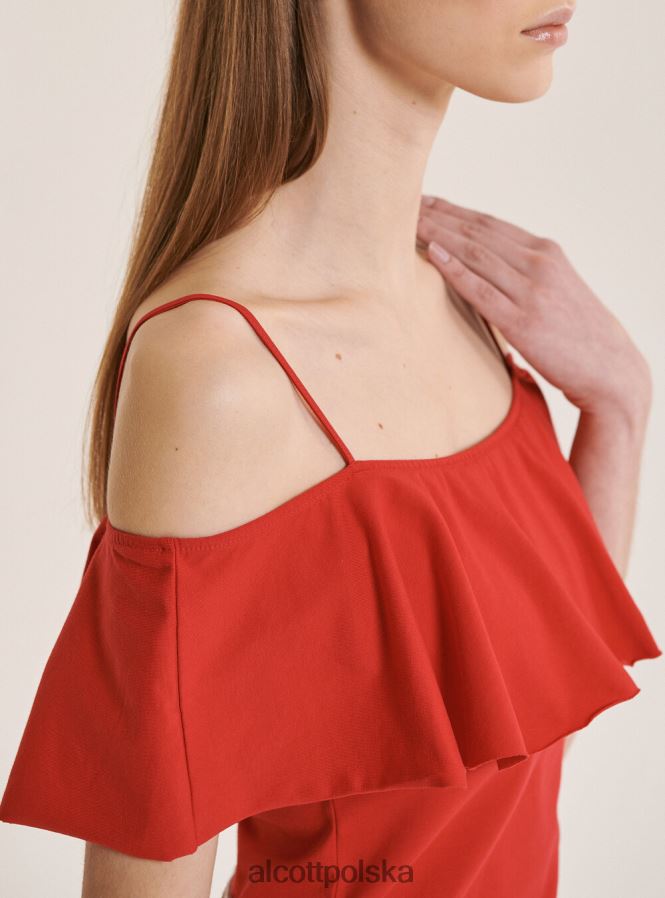 odzież Alcott bawełniane body z falbankami c2274 lazurowy kobiety 2TXFF6395