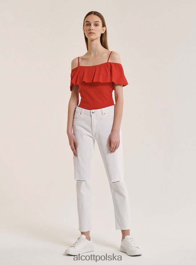 odzież Alcott bawełniane body z falbankami c2274 lazurowy kobiety 2TXFF6395