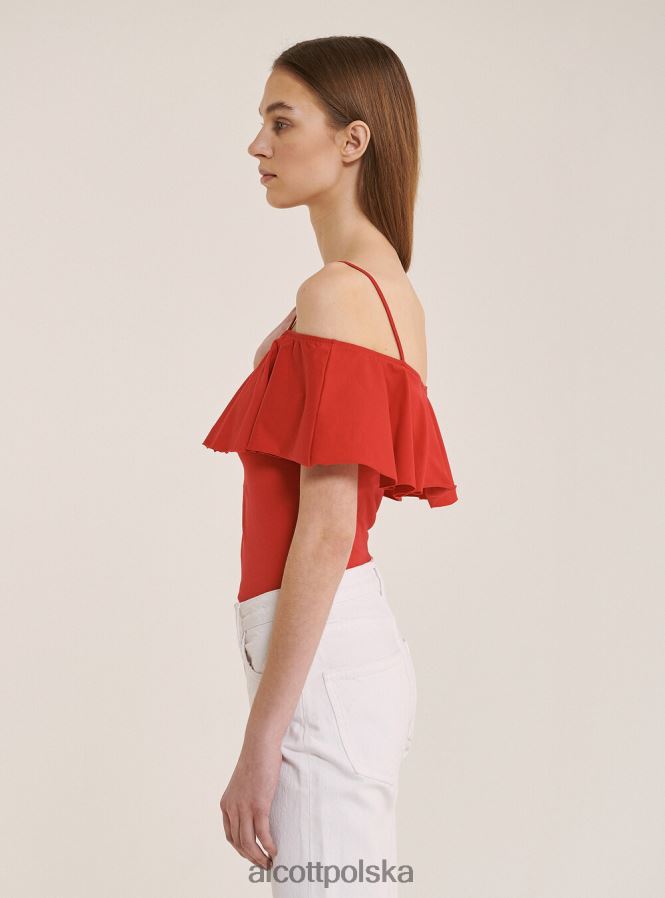 odzież Alcott bawełniane body z falbankami c2274 lazurowy kobiety 2TXFF6395