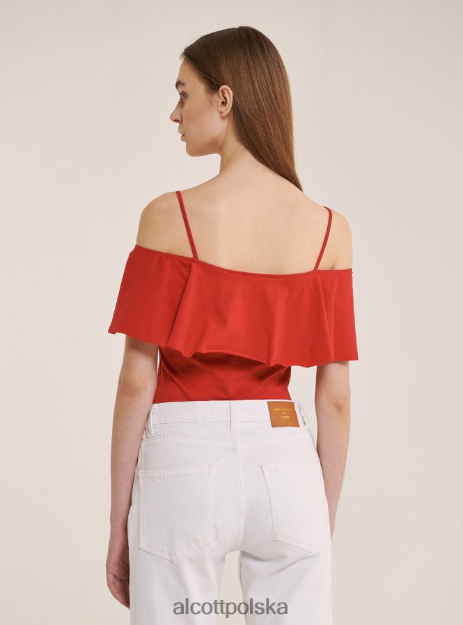 odzież Alcott bawełniane body z falbankami c2274 lazurowy kobiety 2TXFF6395