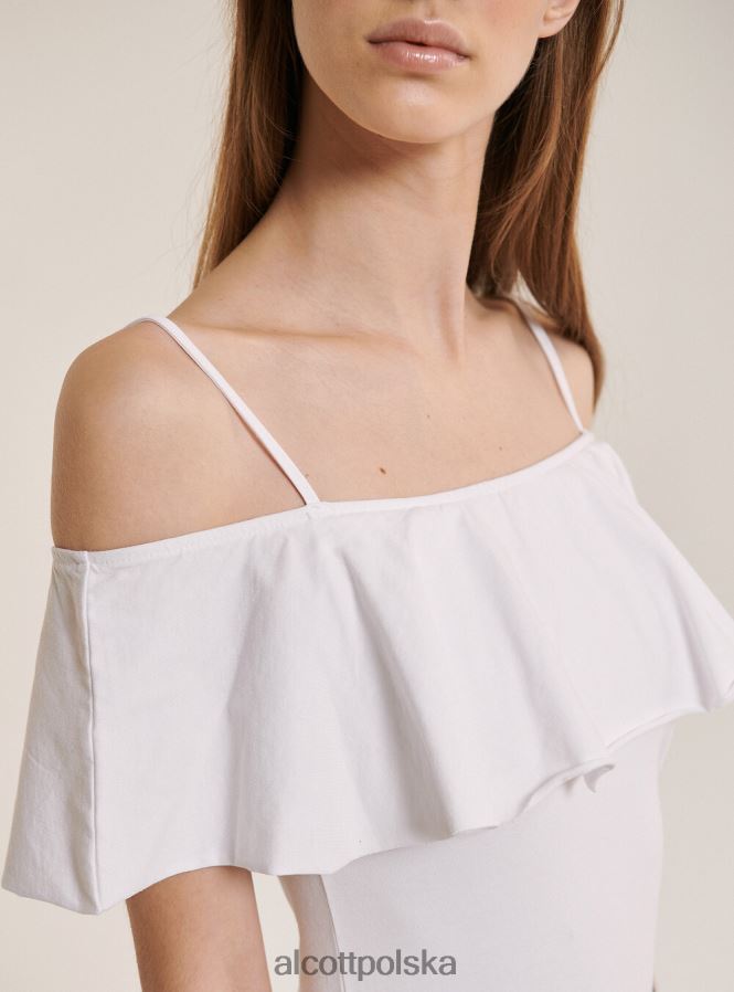 odzież Alcott bawełniane body z falbankami c2274 lazurowy kobiety 2TXFF6425