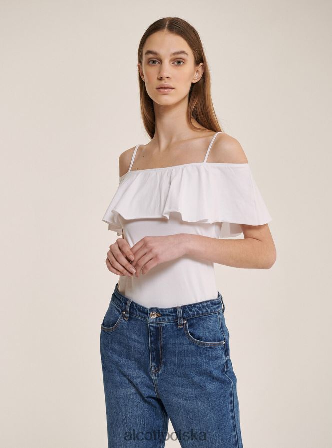 odzież Alcott bawełniane body z falbankami c2274 lazurowy kobiety 2TXFF6425