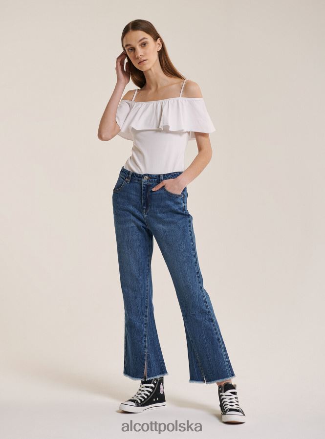 odzież Alcott bawełniane body z falbankami c2274 lazurowy kobiety 2TXFF6425