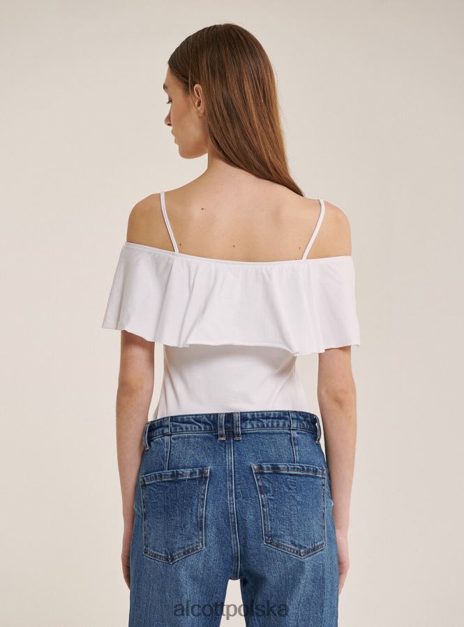 odzież Alcott bawełniane body z falbankami c2274 lazurowy kobiety 2TXFF6425