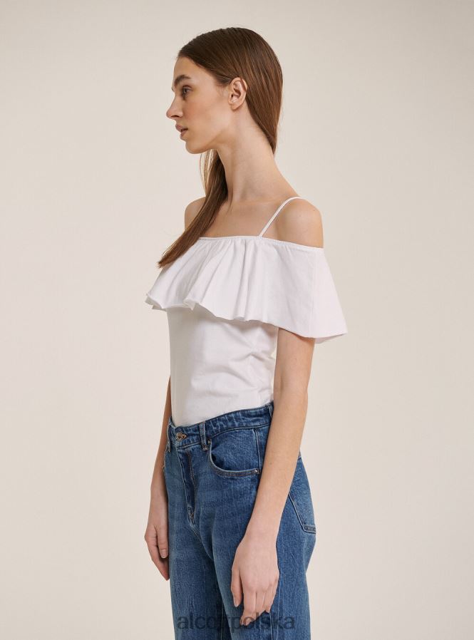 odzież Alcott bawełniane body z falbankami c2274 lazurowy kobiety 2TXFF6425