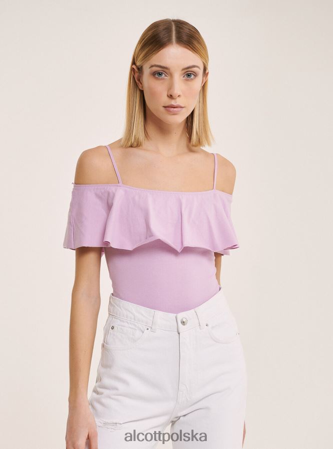 odzież Alcott bawełniane body z falbankami c2274 lazurowy kobiety 2TXFF671