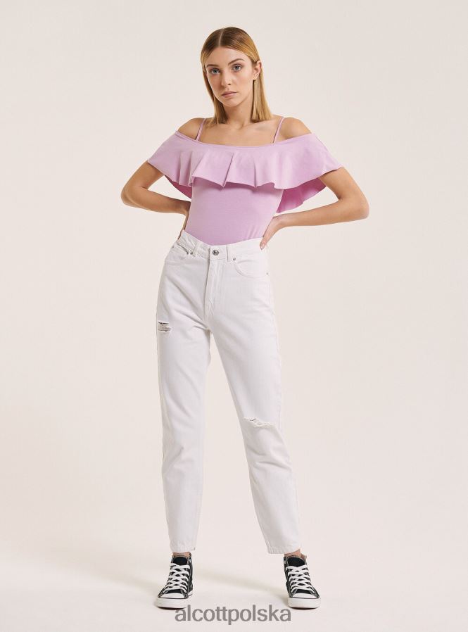 odzież Alcott bawełniane body z falbankami c2274 lazurowy kobiety 2TXFF671