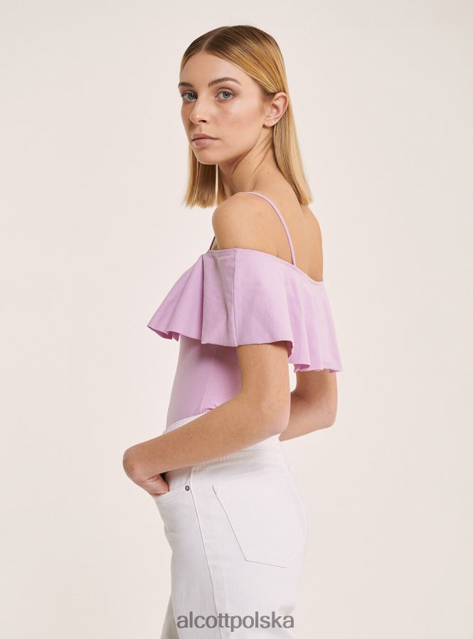 odzież Alcott bawełniane body z falbankami c2274 lazurowy kobiety 2TXFF671