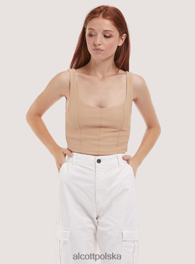 odzież Alcott górny, przycięty gorset ky1 kaky ciemny kobiety 2TXFF6337