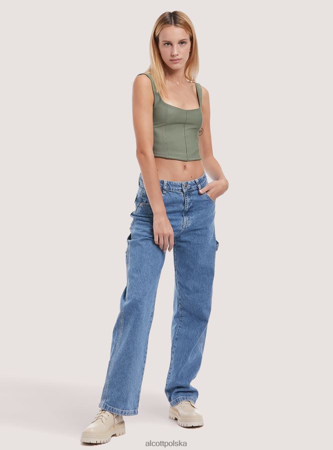 odzież Alcott górny, przycięty gorset ky1 kaky ciemny kobiety 2TXFF6476