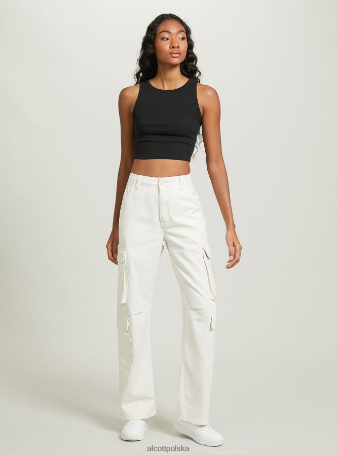 odzież Alcott krótki, bawełniany top bez rękawów bk1 czarny kobiety 2TXFF6154