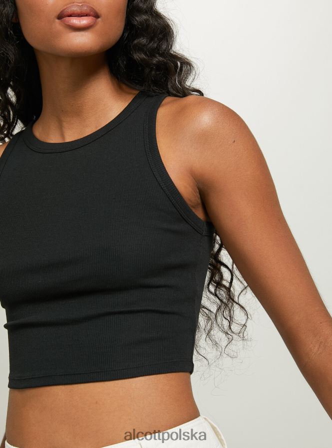 odzież Alcott krótki, bawełniany top bez rękawów bk1 czarny kobiety 2TXFF6154