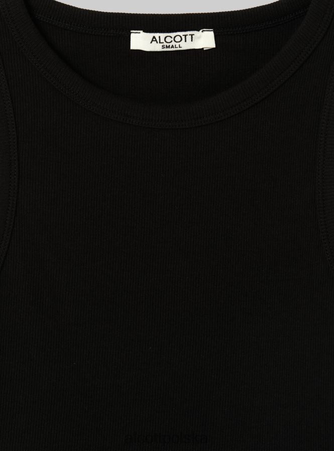 odzież Alcott krótki, bawełniany top bez rękawów bk1 czarny kobiety 2TXFF6154