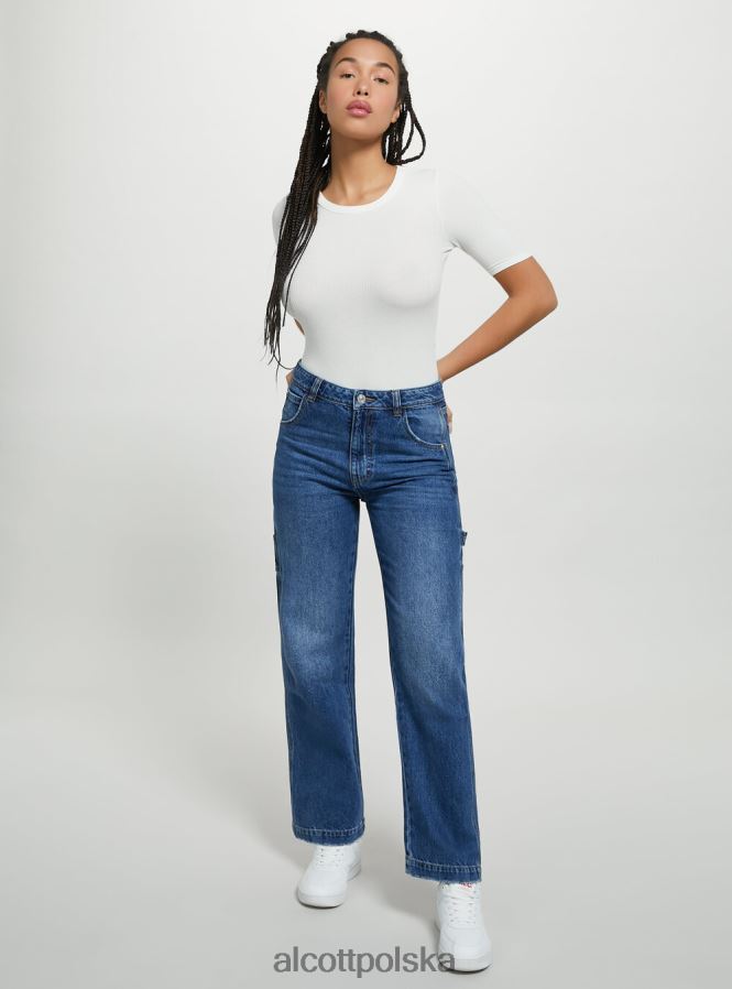 odzież Alcott prążkowane body z krótkim rękawem bk1 czarny kobiety 2TXFF668