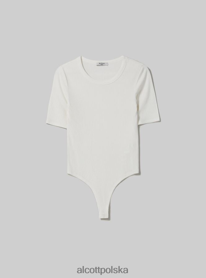 odzież Alcott prążkowane body z krótkim rękawem bk1 czarny kobiety 2TXFF668