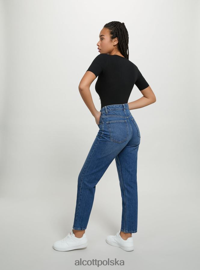 odzież Alcott prążkowane body z krótkim rękawem bk1 czarny kobiety 2TXFF691