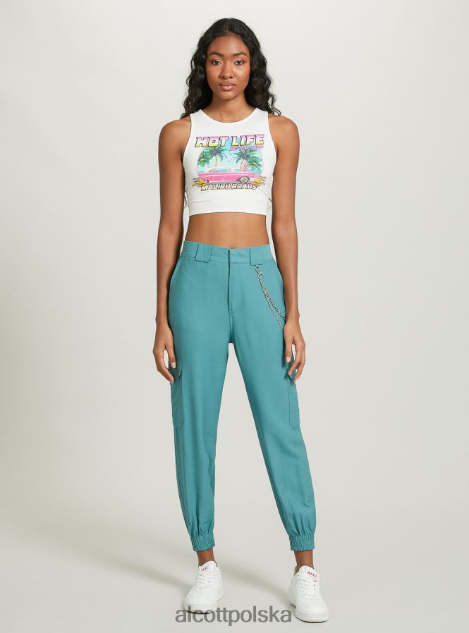 odzież Alcott sznurowany, krótki top wh2 biały kobiety 2TXFF610