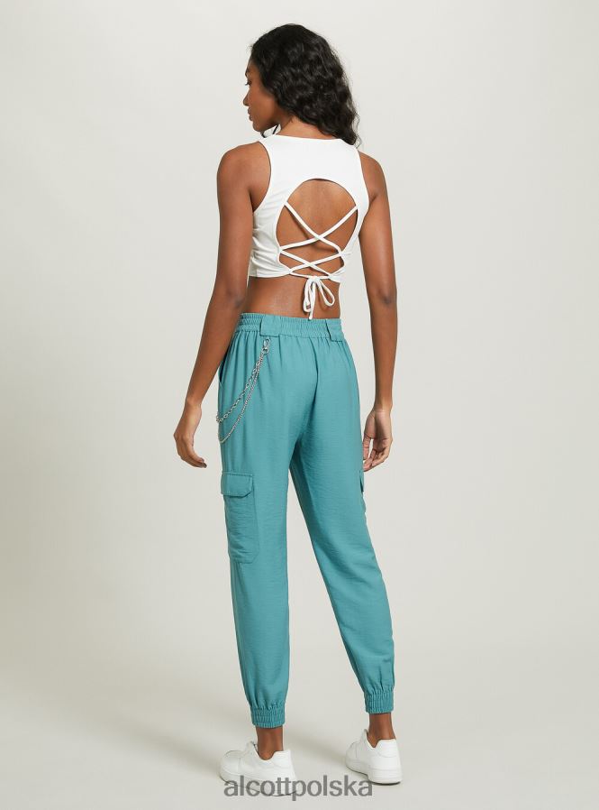 odzież Alcott sznurowany, krótki top wh2 biały kobiety 2TXFF610