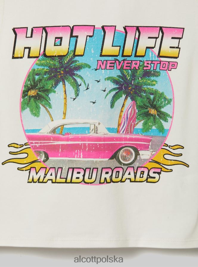 odzież Alcott sznurowany, krótki top wh2 biały kobiety 2TXFF610