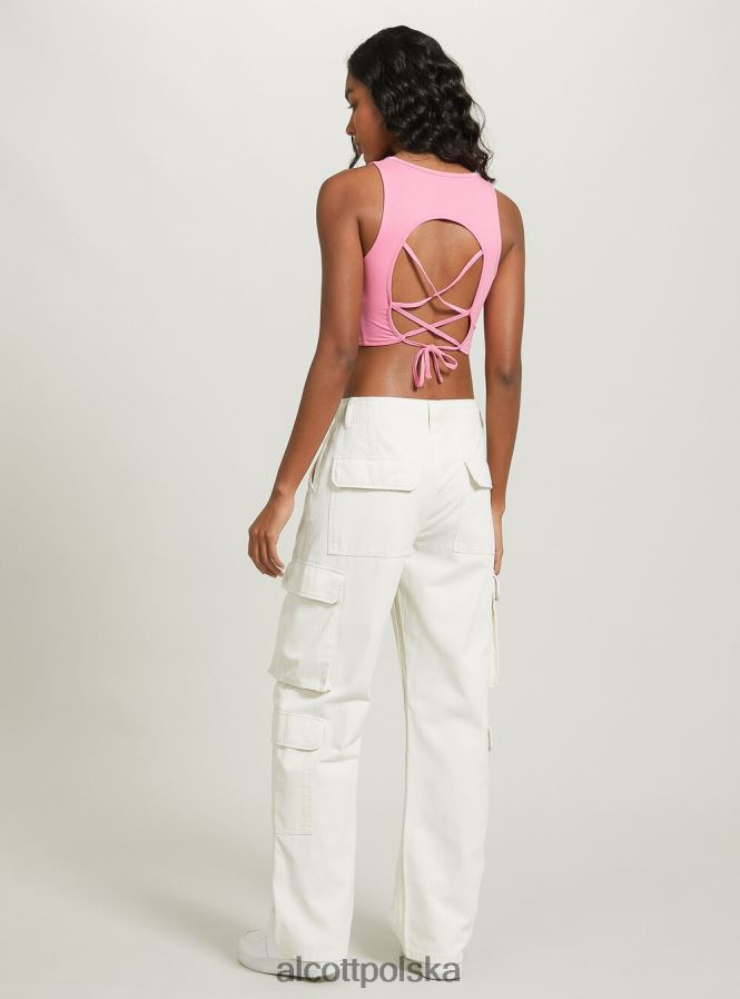 odzież Alcott sznurowany, krótki top wh2 biały kobiety 2TXFF6333